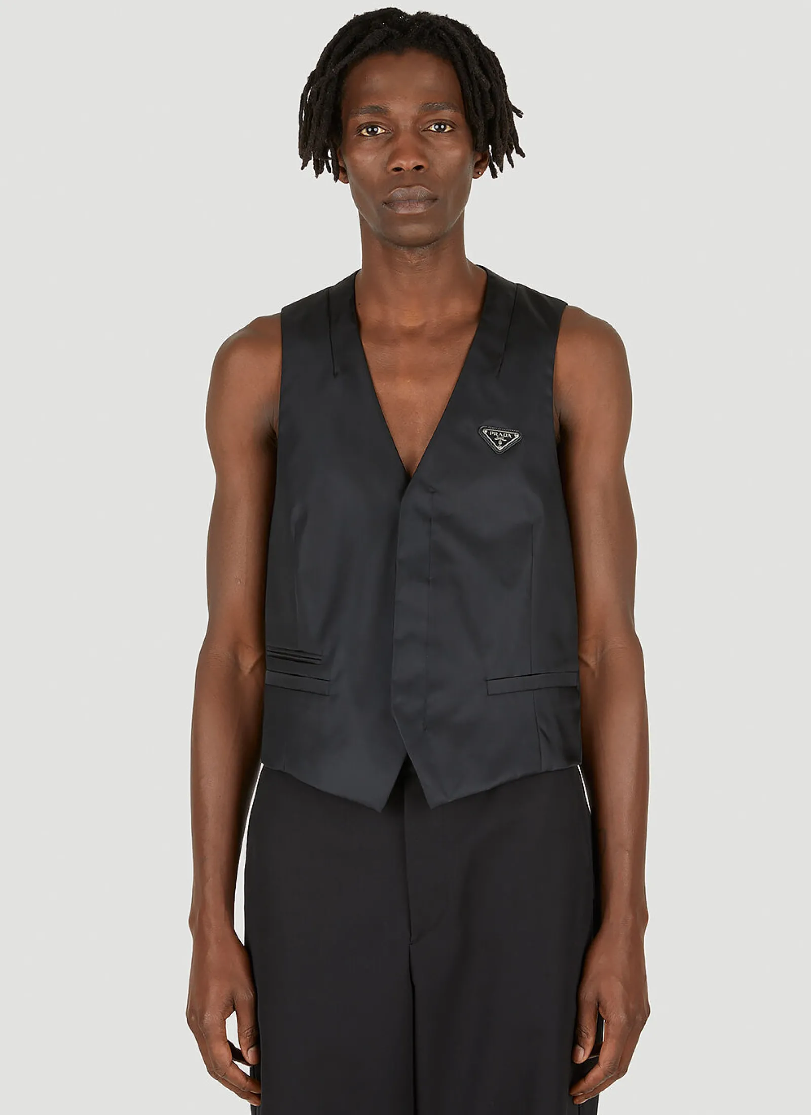 Men Prada Tops^Logo Plaque Waistcoat