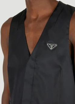Men Prada Tops^Logo Plaque Waistcoat