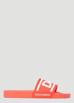 Men Dolce & Gabbana Slides^Logo Pool Slides