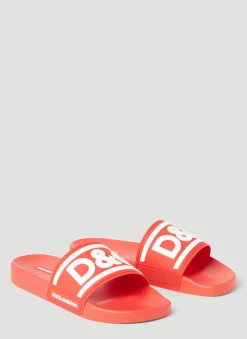 Men Dolce & Gabbana Slides^Logo Pool Slides