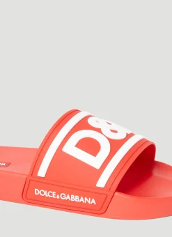 Men Dolce & Gabbana Slides^Logo Pool Slides