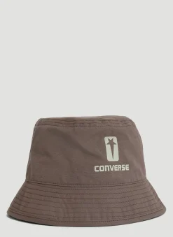 Men Rick Owens DRKSHDW x Converse Hats^Logo Print Bucket Hat