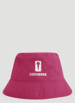 Men Rick Owens DRKSHDW x Converse Hats^Logo Print Bucket Hat