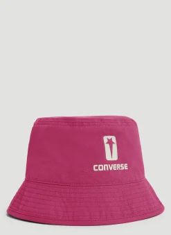 Men Rick Owens DRKSHDW x Converse Hats^Logo Print Bucket Hat
