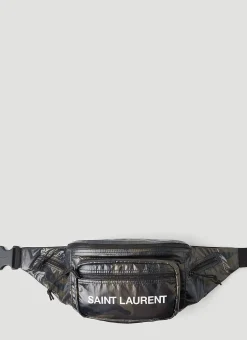 Men Saint Laurent Belt Bags^Logo Print Camouflage Belt Bag
