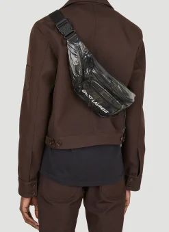 Men Saint Laurent Belt Bags^Logo Print Camouflage Belt Bag