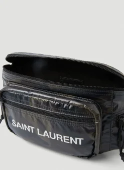 Men Saint Laurent Belt Bags^Logo Print Camouflage Belt Bag