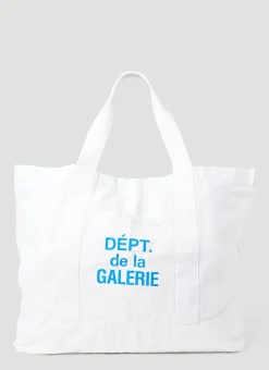 Men Gallery Dept. Tote Bags^Logo Print Canvas Tote Bag