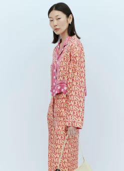 Logo Print Cropped Shirt>Versace Best