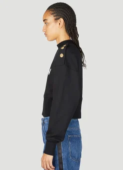 Logo Print Cropped Sweatshirt></noscript>Balmain Sale