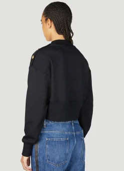 Logo Print Cropped Sweatshirt></noscript>Balmain Sale