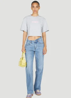 Logo Print Cropped T-Shirt>Paco Rabanne Online