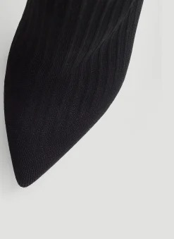 Logo Print Knit High Heel Boots><noscript><img width=