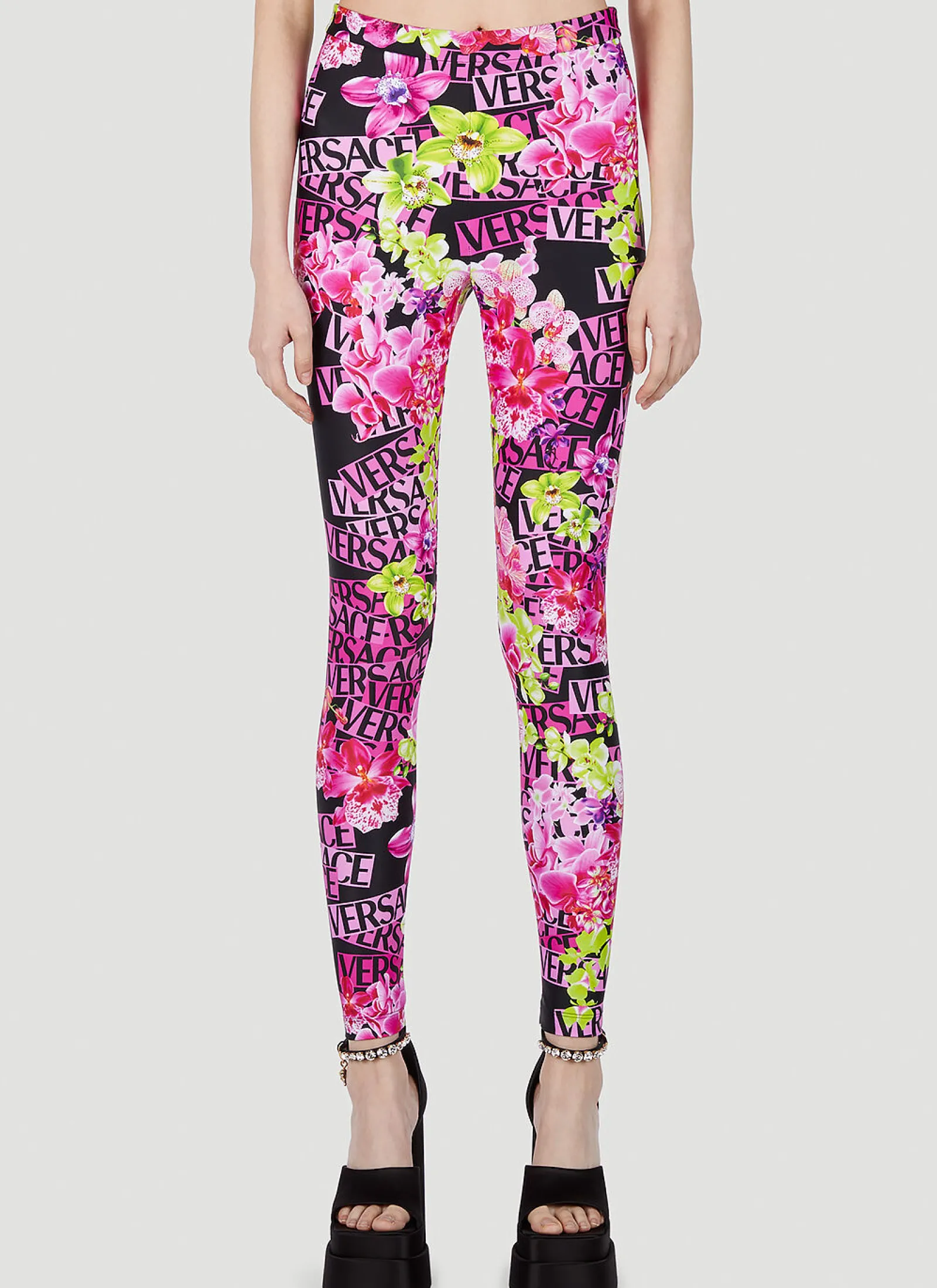 Logo Print Leggings>Versace Clearance