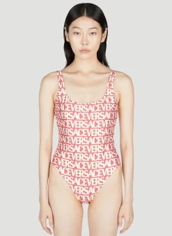 Logo Print Swimsuit>Versace New