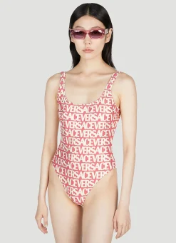Logo Print Swimsuit>Versace New