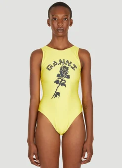 Logo Print Swimsuit>GANNI Outlet