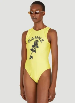 Logo Print Swimsuit>GANNI Outlet