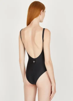 Logo Print Swimsuit><noscript><img width=