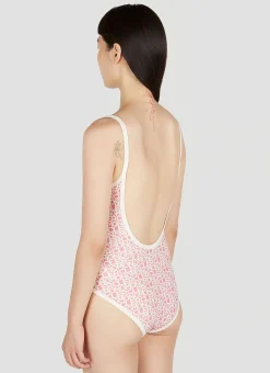 Logo Print Swimsuit><noscript><img width=