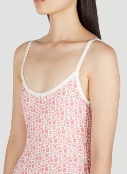 Logo Print Swimsuit><noscript><img width=