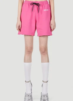 Logo Print Track Shorts>Versace