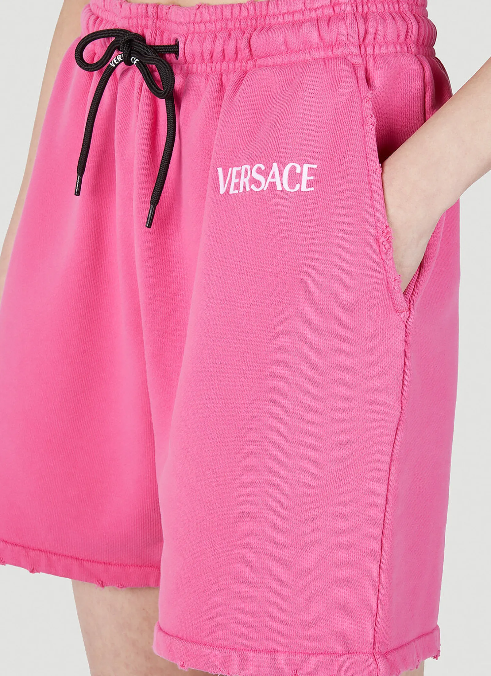 Logo Print Track Shorts>Versace