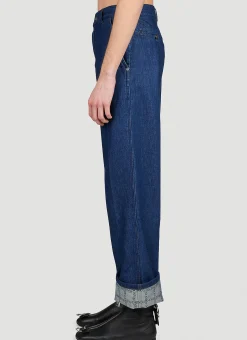 Men JW Anderson Jeans^Logo Print Turn-Up-Hem Denim Jeans