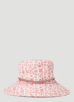 Men Moncler Hats^Logo Print Wide Brim Hat