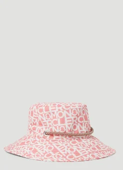 Men Moncler Hats^Logo Print Wide Brim Hat