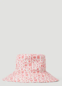 Men Moncler Hats^Logo Print Wide Brim Hat