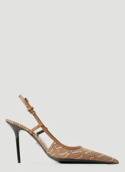 Logo Sling Back High Heels>Versace Sale