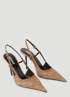 Logo Sling Back High Heels>Versace Sale