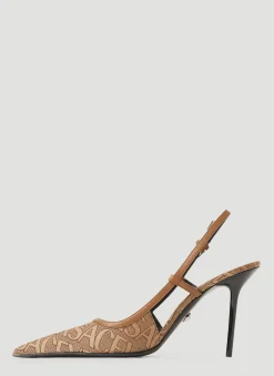 Logo Sling Back High Heels></noscript>Versace Sale