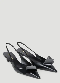 Logo Slingback Heels>Prada Online
