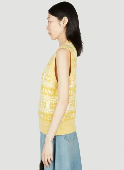 Logo Sweater Vest>GANNI Discount