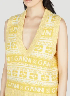 Logo Sweater Vest></noscript>GANNI Discount