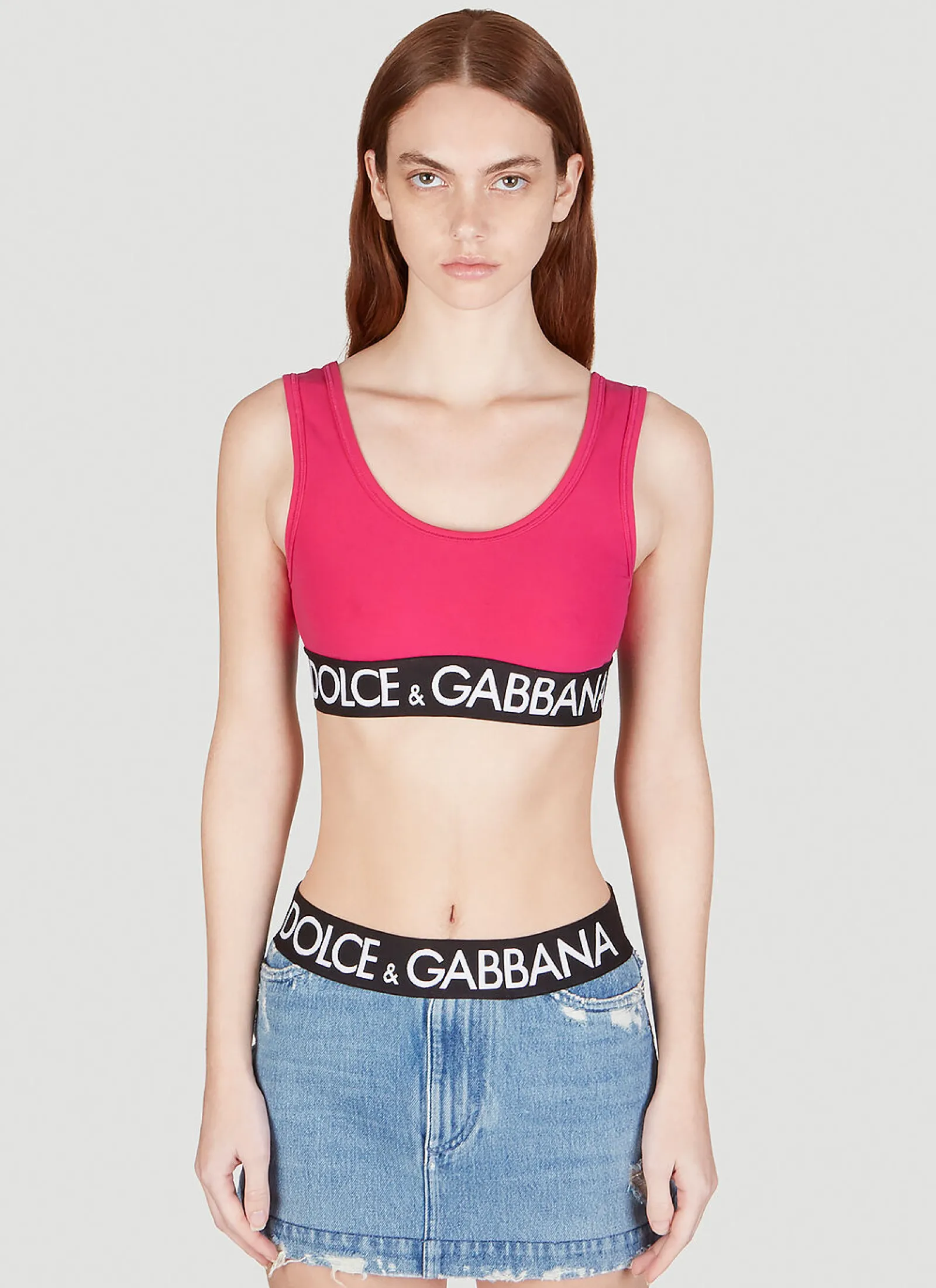 Logo Tape Crop Top>Dolce & Gabbana Sale