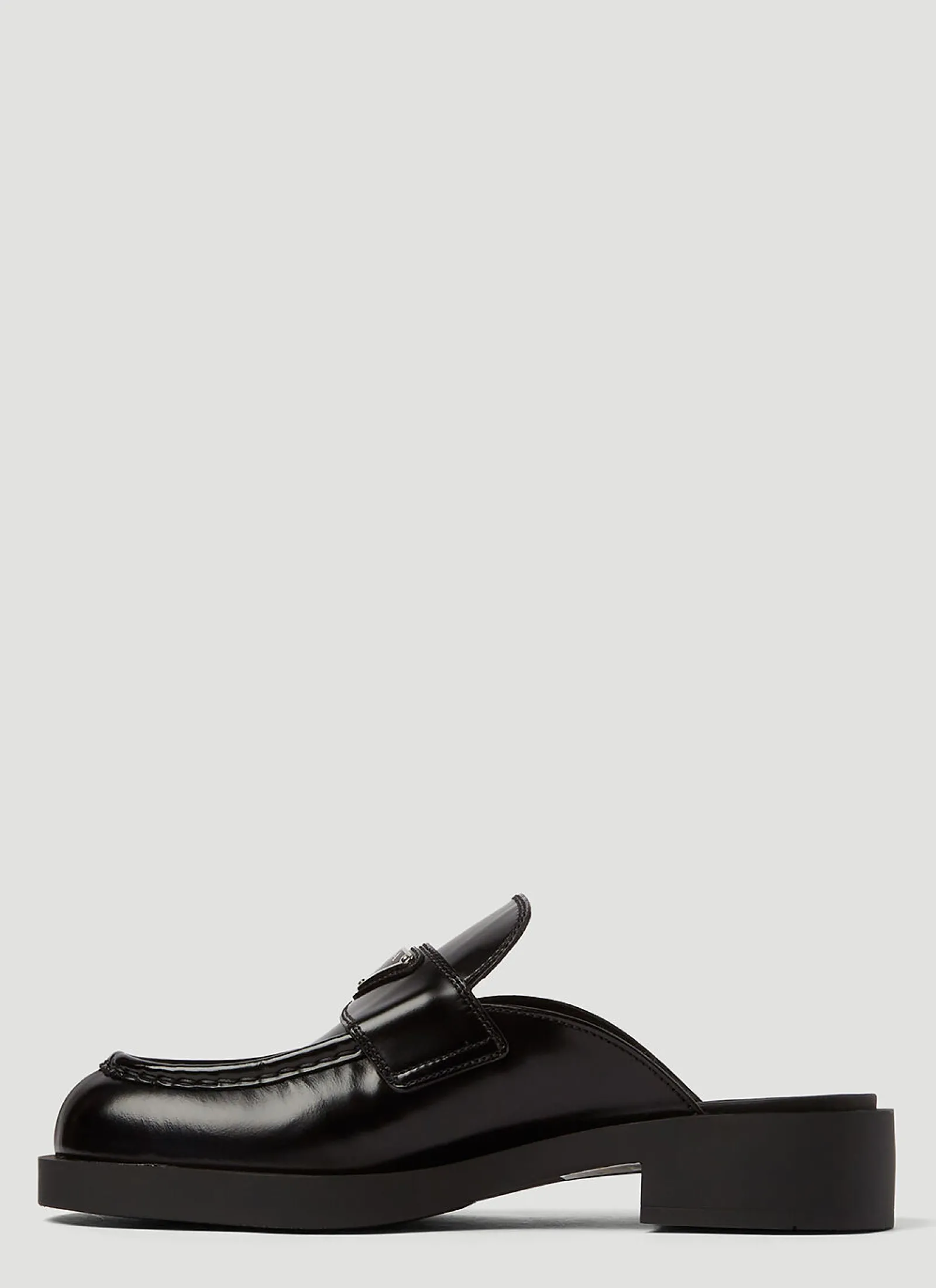 Logo-Plaque Leather Mules>Prada Discount