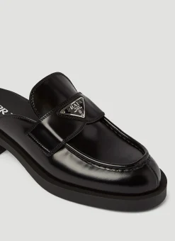 Logo-Plaque Leather Mules><noscript><img width=