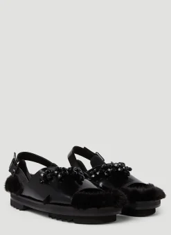Low Trek Faux Fur Sandals>Simone Rocha Hot
