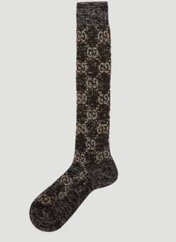 Men Gucci Socks^Lurex Gg Motif Stretch Socks