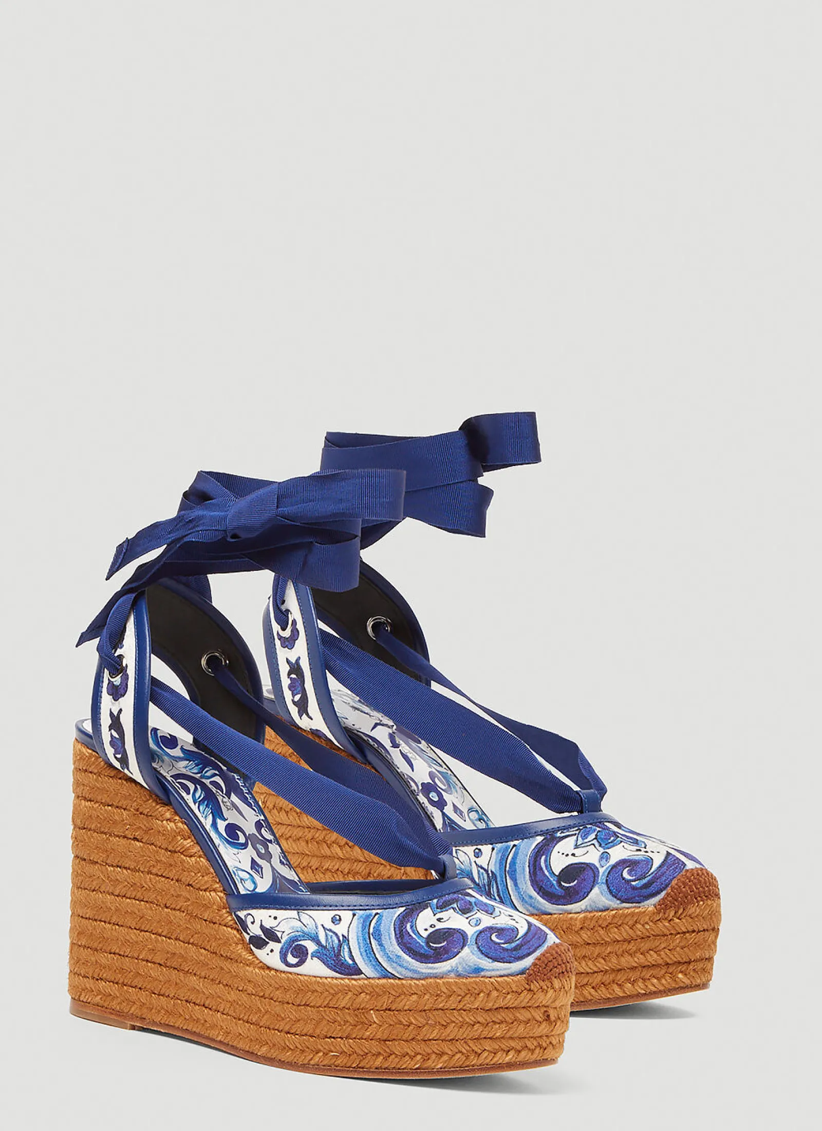 Majolica Print Espadrille Wedges>Dolce & Gabbana Clearance