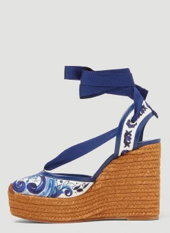 Majolica Print Espadrille Wedges><noscript><img width=