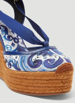 Majolica Print Espadrille Wedges><noscript><img width=
