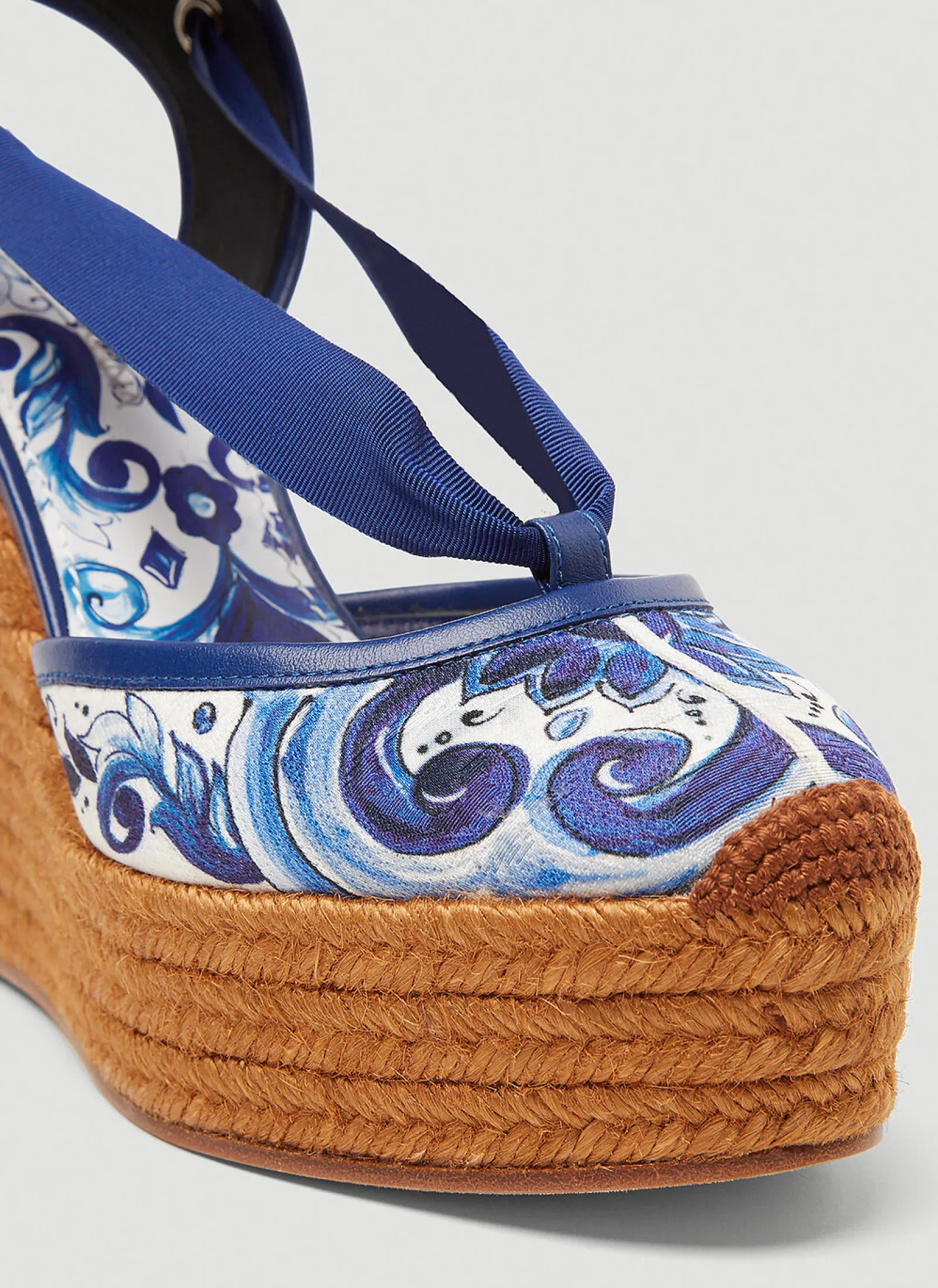 Majolica Print Espadrille Wedges>Dolce & Gabbana Clearance