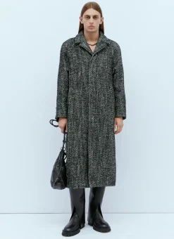 Men Dries Van Noten Coats^Marled Long Wool Coat