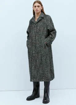 Men Dries Van Noten Coats^Marled Long Wool Coat