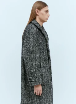Men Dries Van Noten Coats^Marled Long Wool Coat