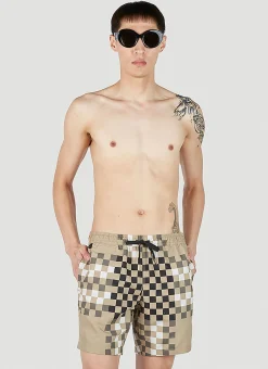 Men Burberry Swimwear^Martin Pixel Check Swim Shorts